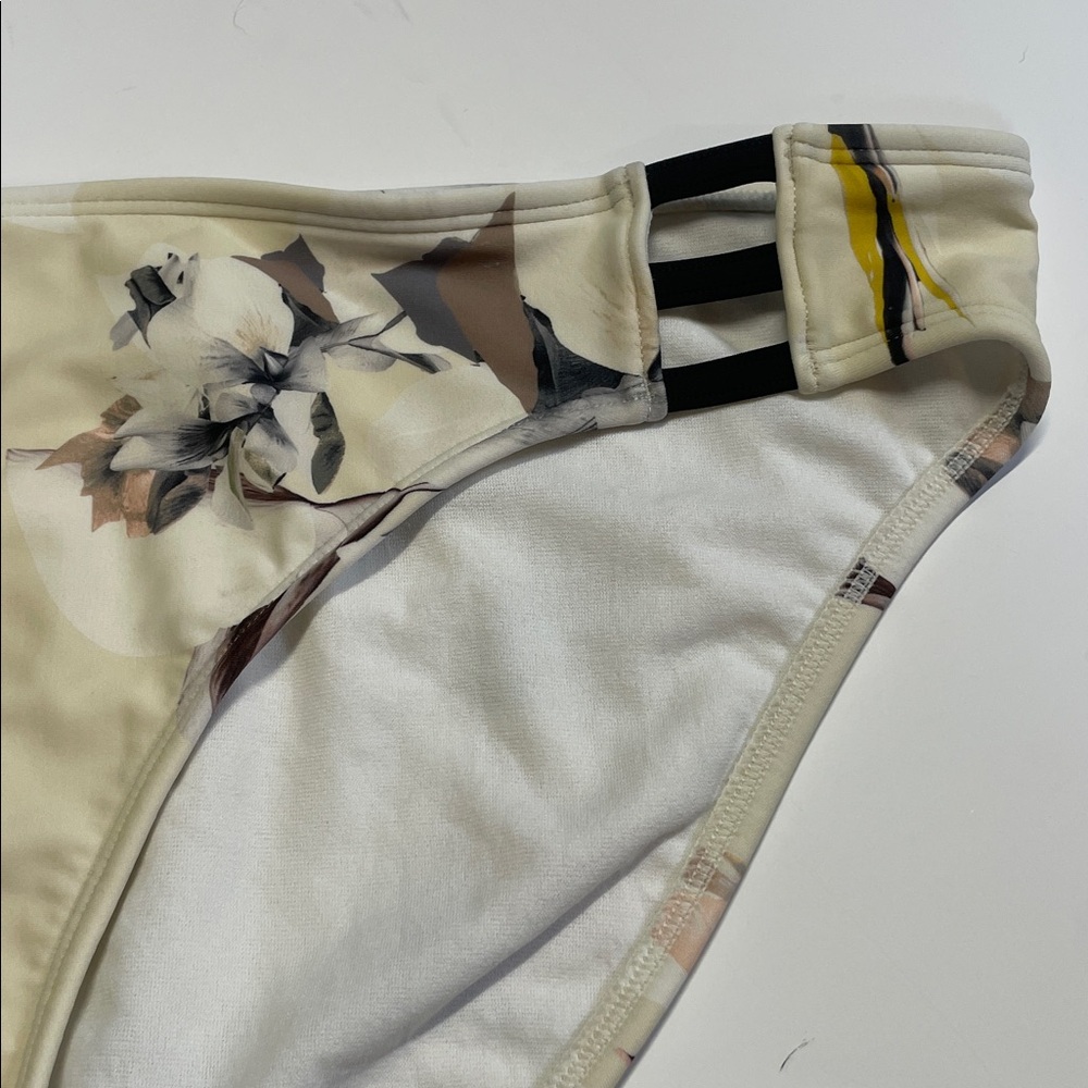Athleta Floral Bikini Seim Bottom Strappy Side Mid Rise Women Size Large - Picture 3 of 5
